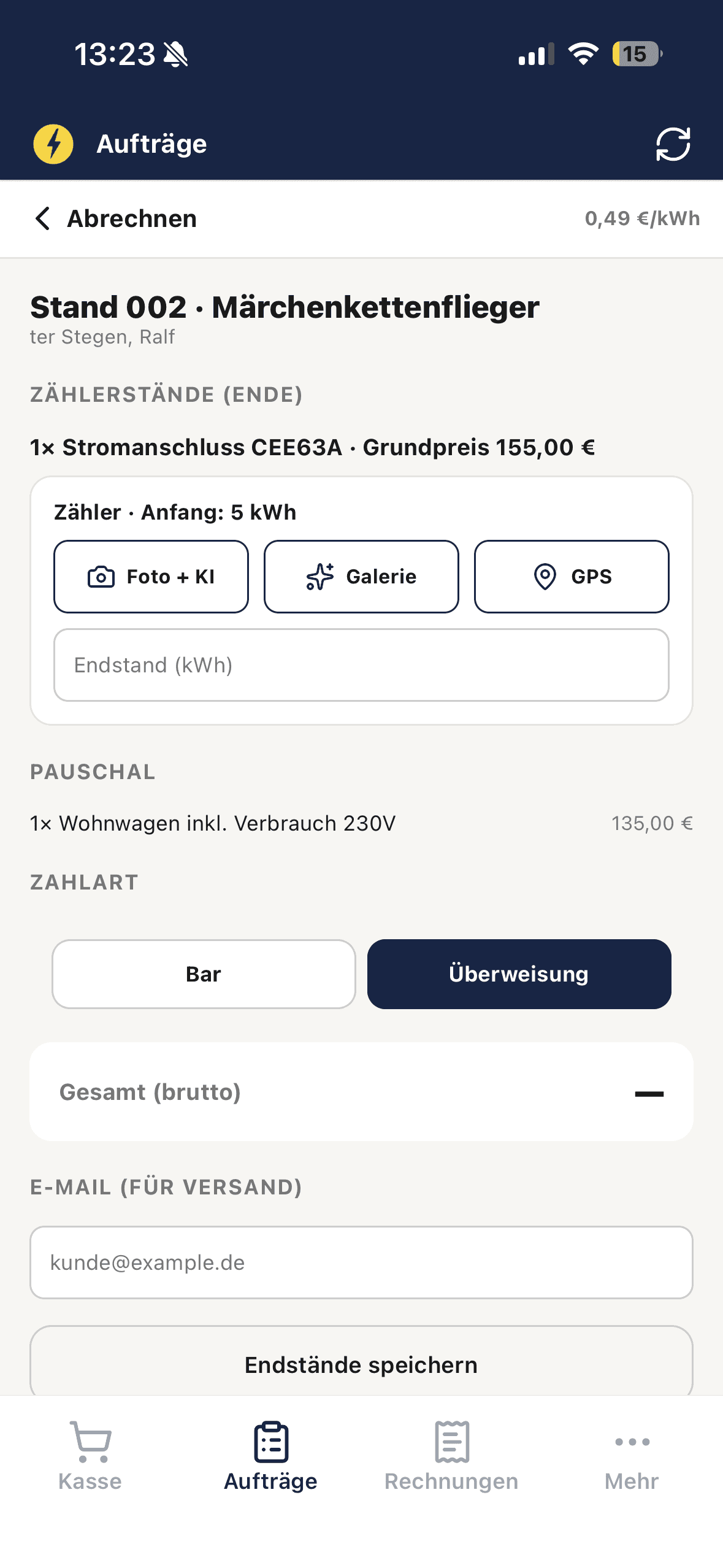 Voltaris Abrechnen – Zählerstand per Foto und KI erfassen