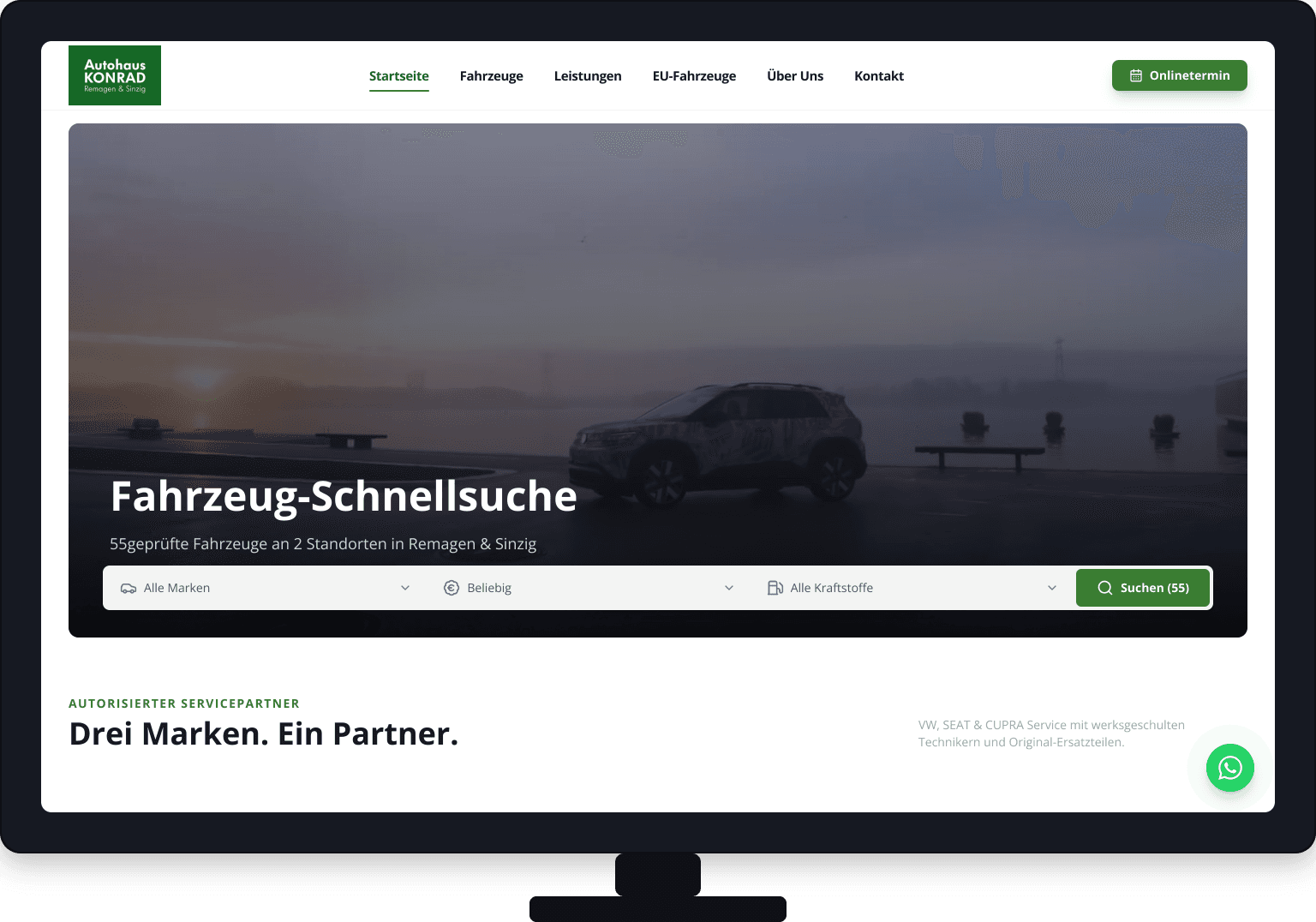 Autohaus Konrad Website – Next.js mit mobile.de-Anbindung