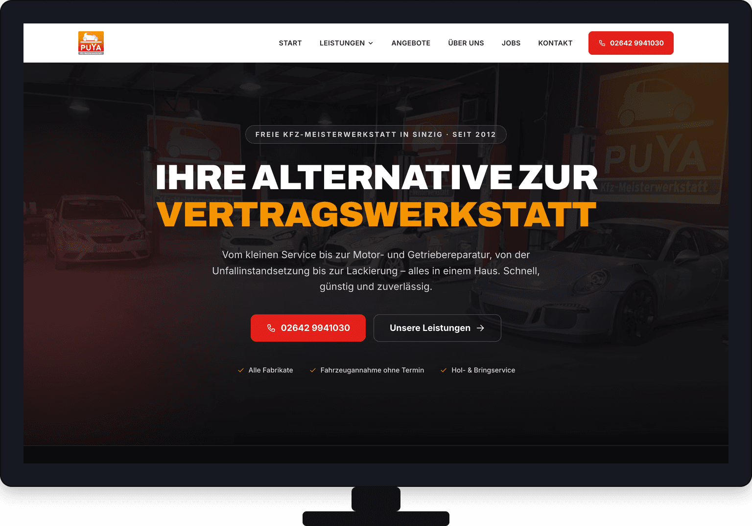 Auto Service Puya Website – Referenzprojekt von CYTEQ