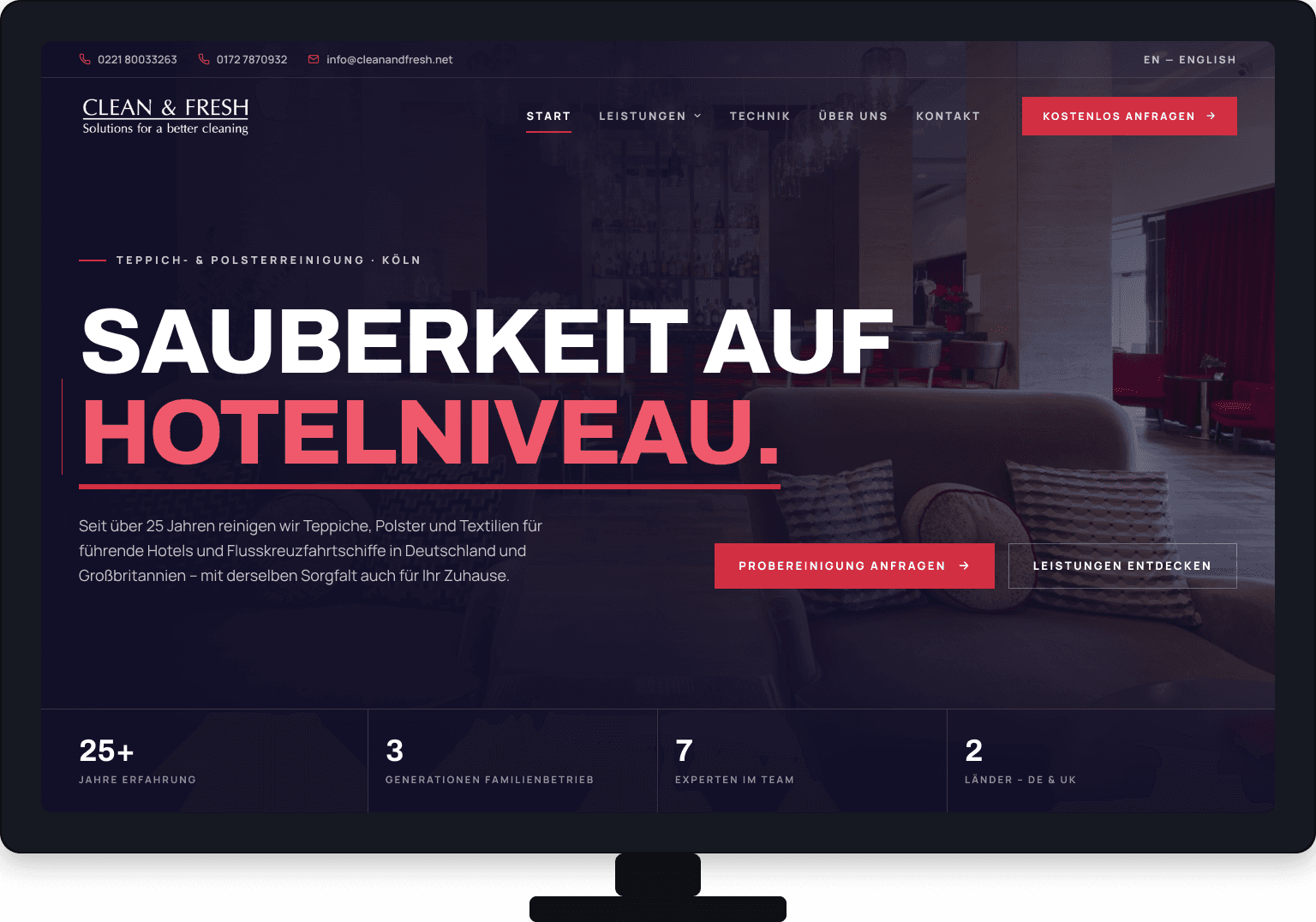 Clean & Fresh Website – Referenzprojekt von CYTEQ