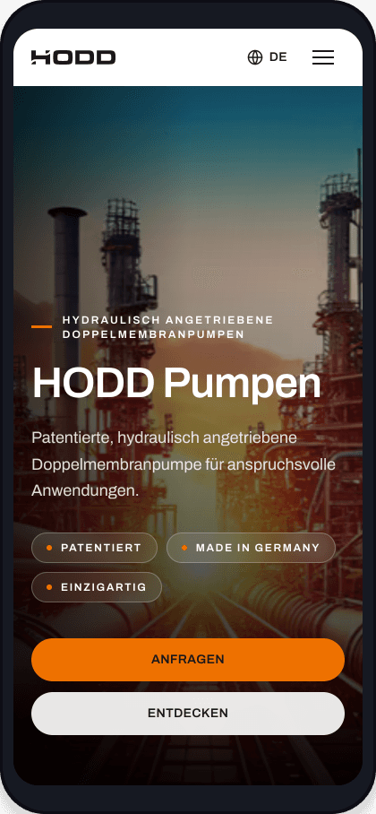 HODD Pumpen – mobile Ansicht