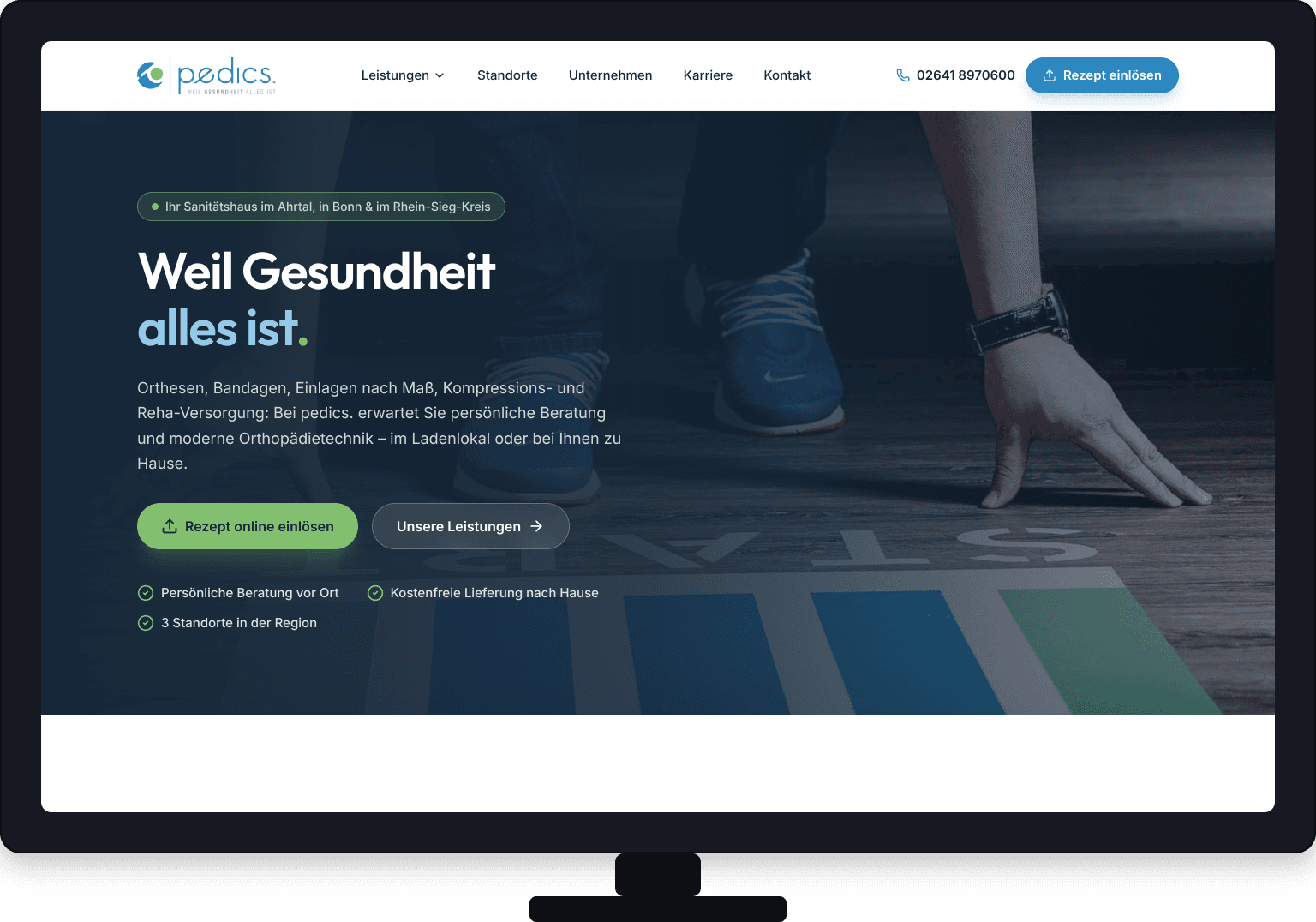 Pedics Website – Referenzprojekt von CYTEQ