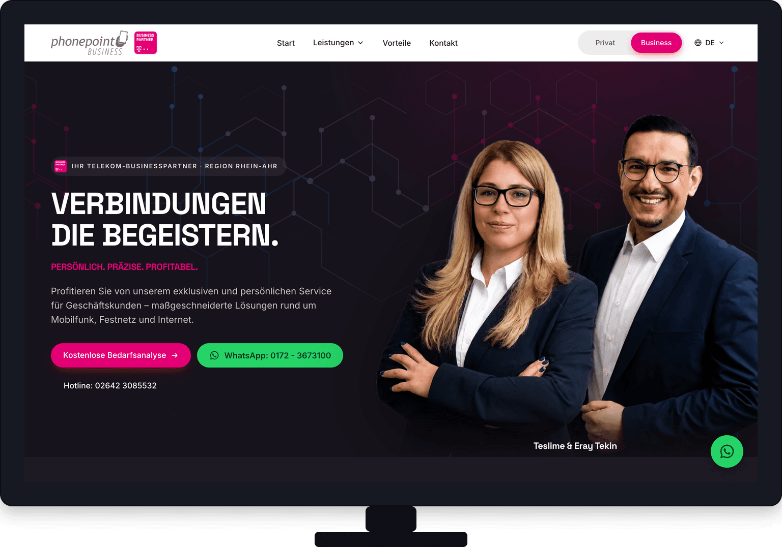 Phonepoint Business Website – Referenzprojekt von CYTEQ