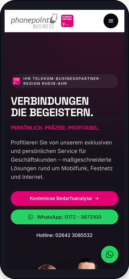 Phonepoint Business – mobile Ansicht