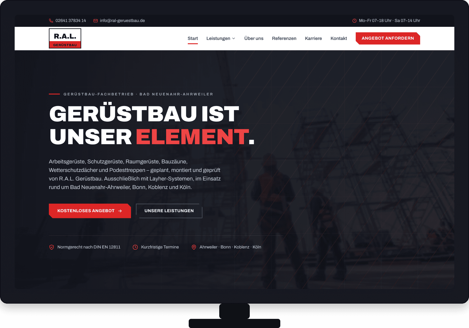 R.A.L. Gerüstbau Website – Referenzprojekt von CYTEQ