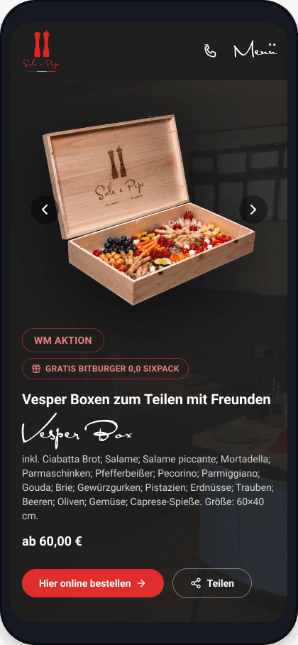 Sale e Pepe – mobile Ansicht